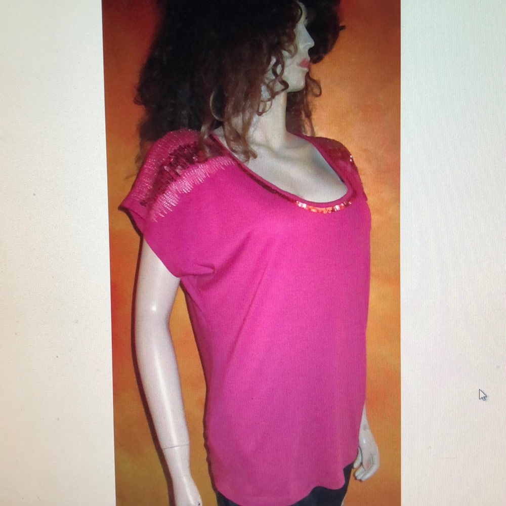 NWT Victoria's Secret Sequin Judi Pink Top Large
